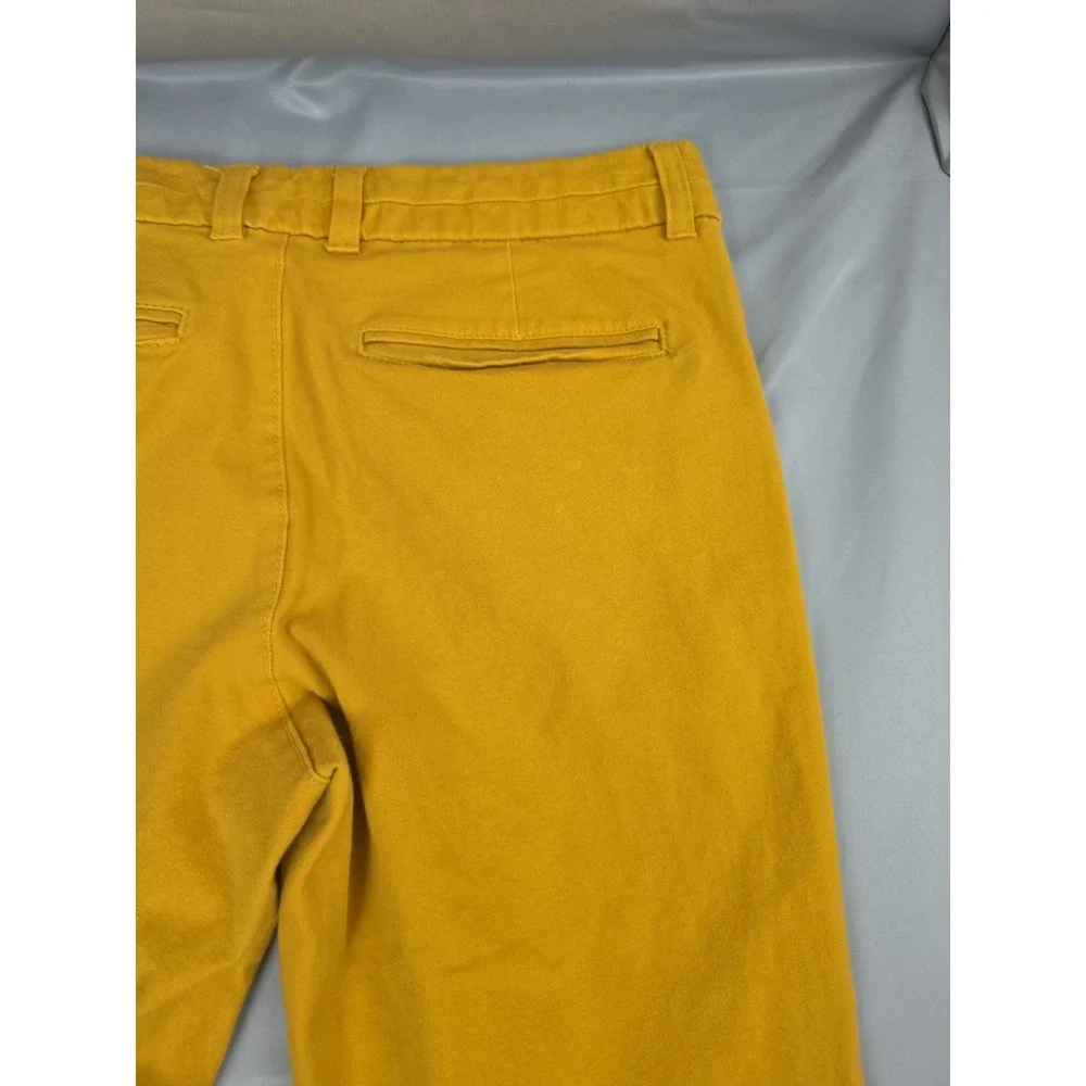 GAP Slim Crop Pants Womens Size 10 Regular Dark Mustard Yellow Two Way Stretch